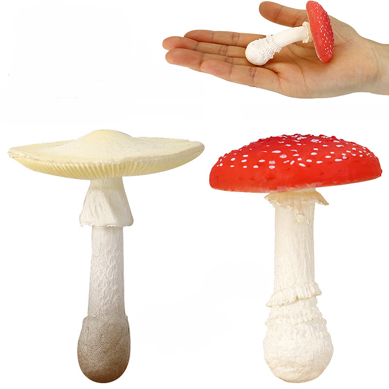 plastic solid Field mushroom model toy Children's gift Interior decoration simulation Fly umbrella Poisonous mushroom Food model