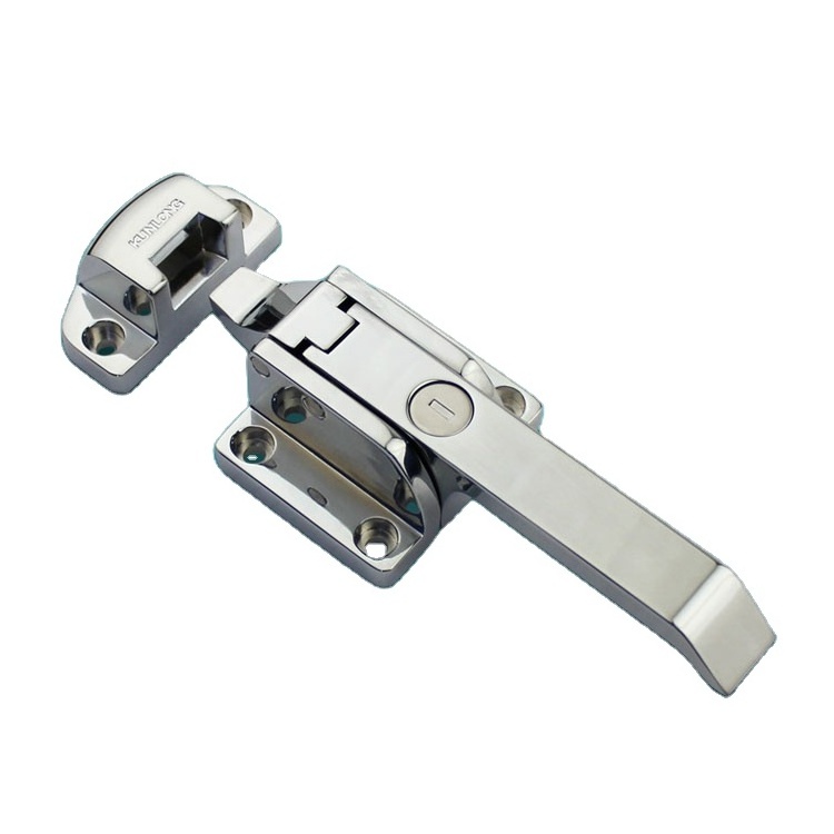 Cabinet Door Lock Stainless steel Latch With key Compression  handle