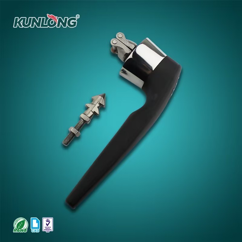 SK1-9003 Industrial Oven Lock Cylinders Black Rubber Wrapped 304 Stainless Steel Handle Latch with Durable Construction