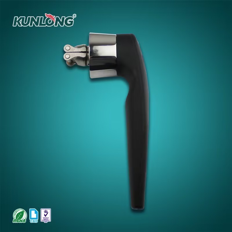 SK1-9003 Industrial Oven Lock Cylinders Black Rubber Wrapped 304 Stainless Steel Handle Latch with Durable Construction