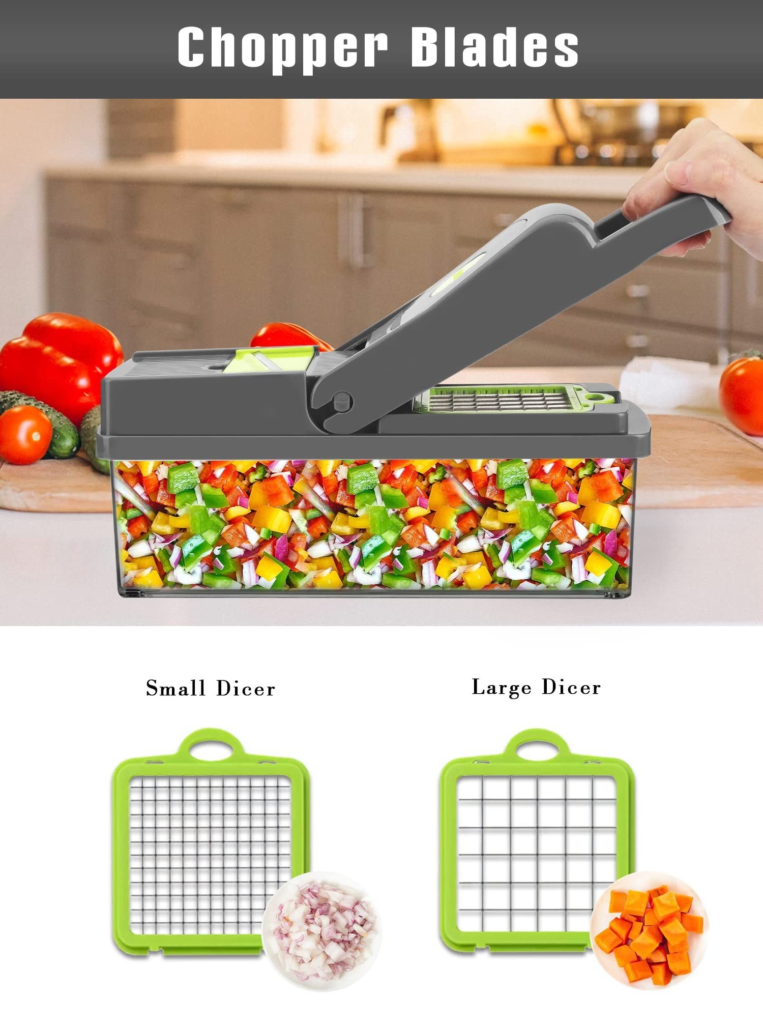 Vegetable Chopper Adjustable Vegetable Slicer Container Onion Chopper with Container Professional Food Chopper 12 in 1