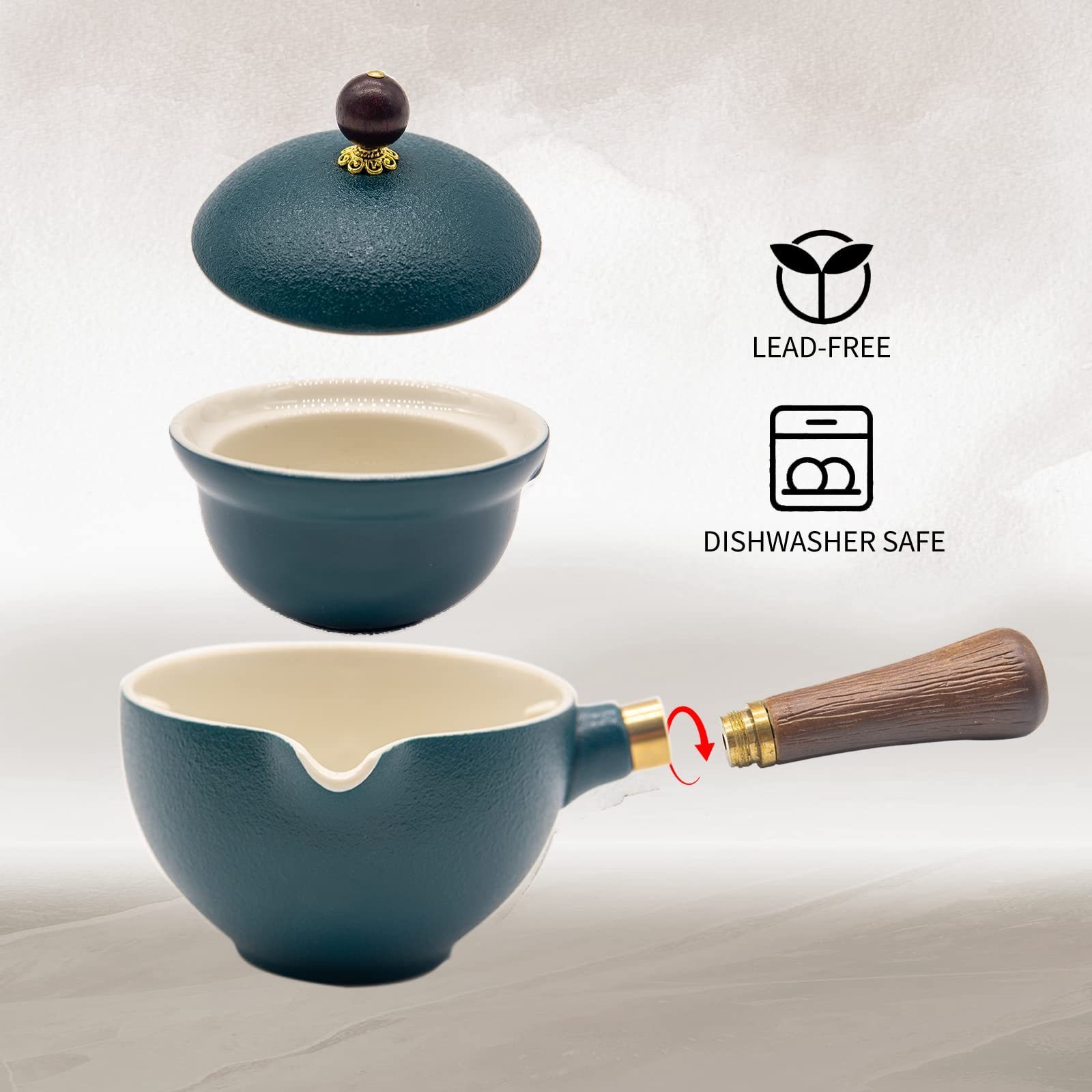 Custom logo Creative 360-degree rotating tea set teapot semi-automatic kung fu tea set for home hotel travel use