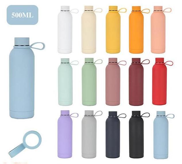 Custom Logo Sport Double Wall Vacuum Cup Small Mouth Insulated Thermos Flask Portable Metal Stainless Steel Thermal Water Bottle