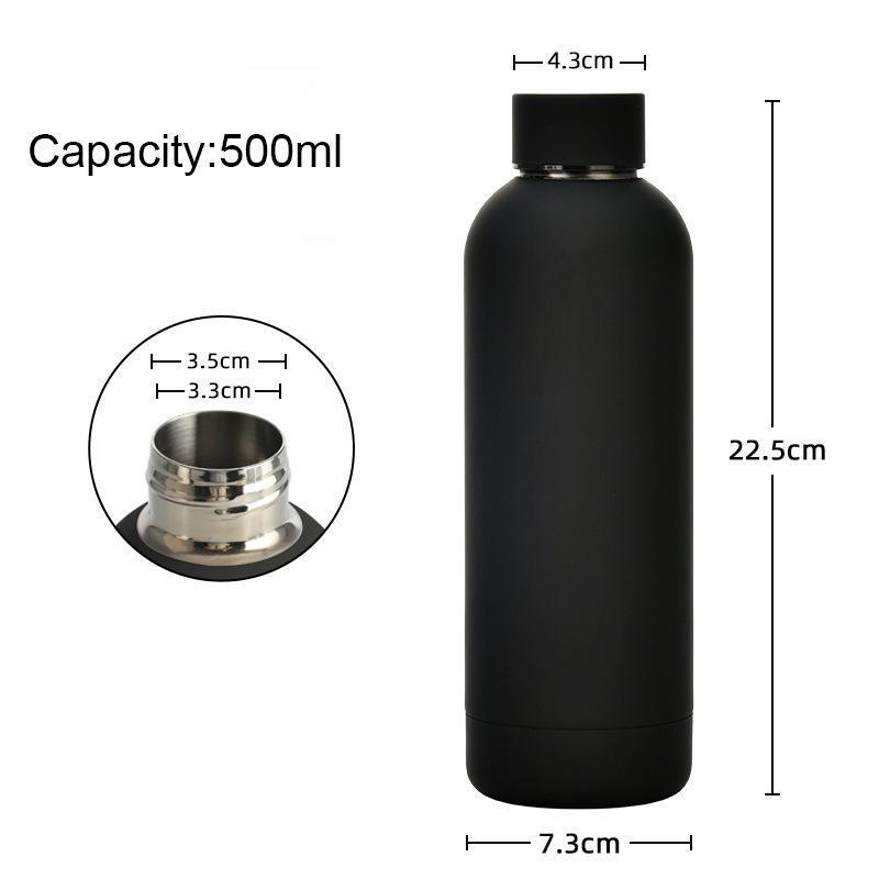 Custom Logo Sport Double Wall Vacuum Cup Small Mouth Insulated Thermos Flask Portable Metal Stainless Steel Thermal Water Bottle