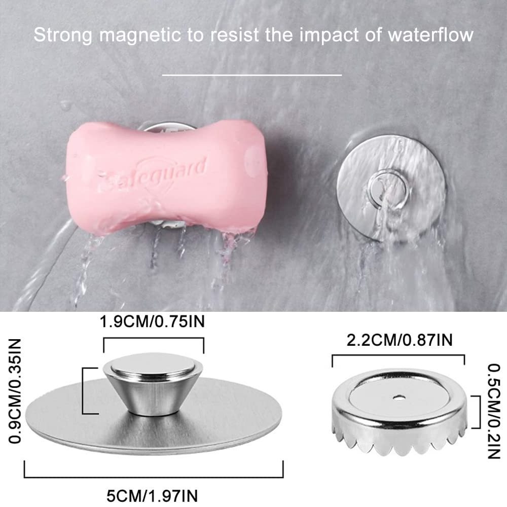 Magnetic Soap Holder Suction Cups Towel Hook Wall Mounted Shelves for Storage Kitchen Bath Stainless Steel Hooks