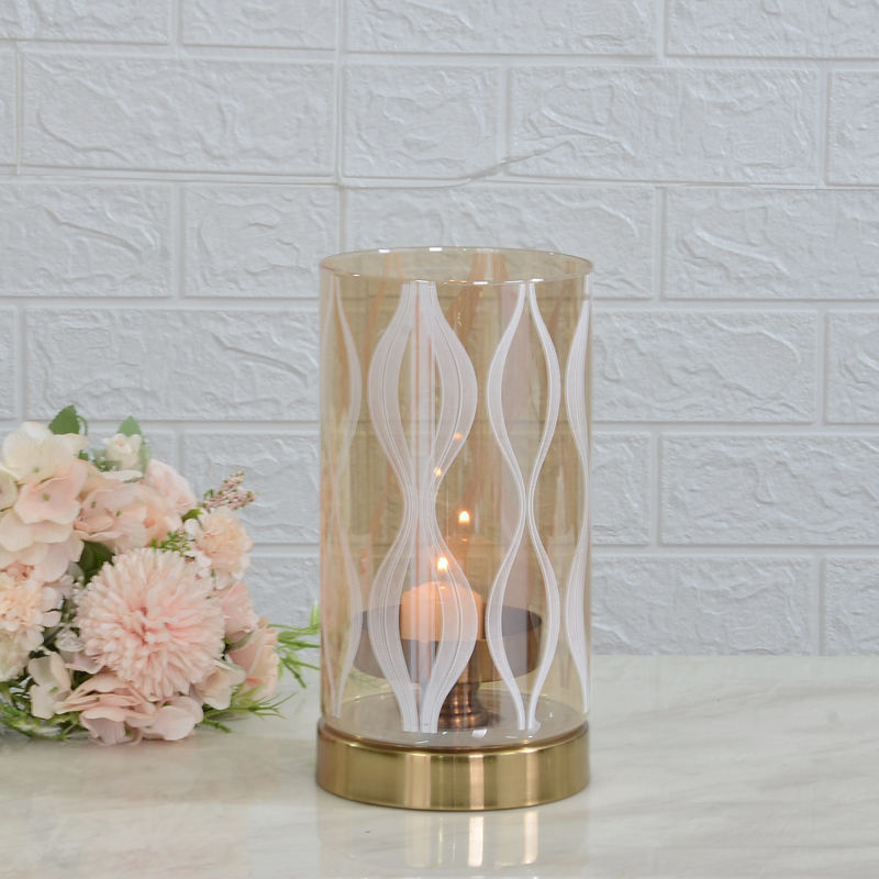 Metal Glass Modern Designer Tall Hurricane Candle Holder Candle Holders Lanterns and Candle Jars