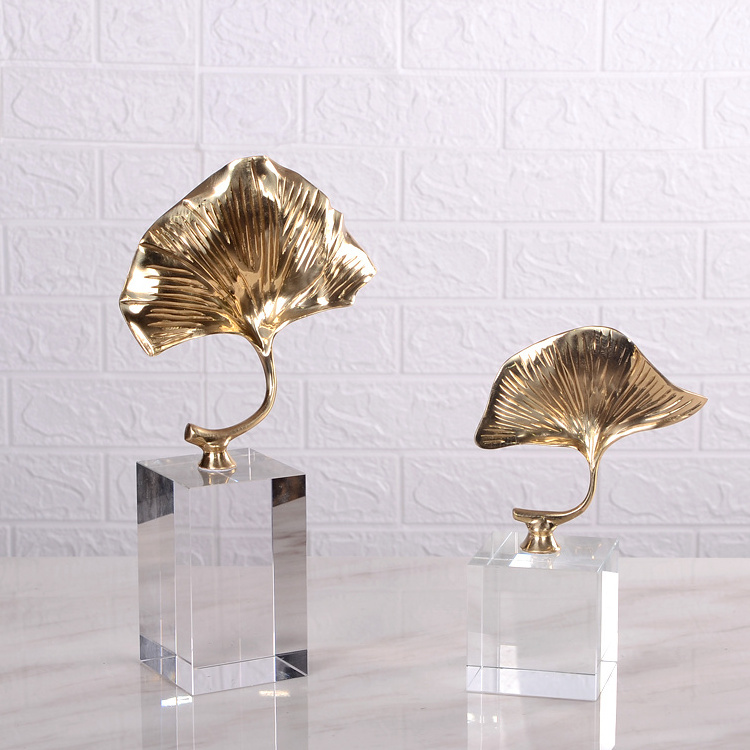 ARTIFACTS HOME DECOR ACCENTS LUXURY DESKTOP OBJECT BRASS LEAF STATUE OTHER HOME DECOR SCULPTURE