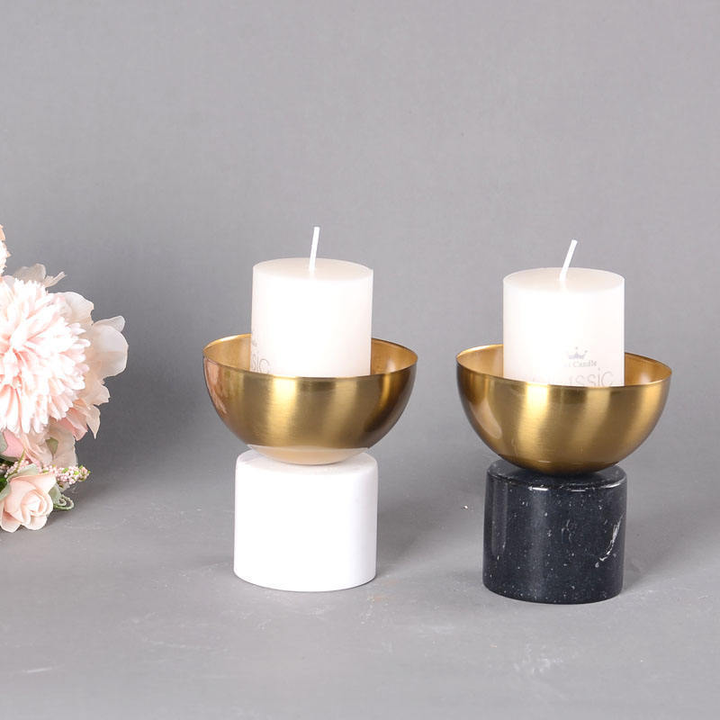 Nordic Decor Natural Stone Stand Modern Home Decorating Marble CandleStick sets Candle Holders Lanterns and Candle Jars