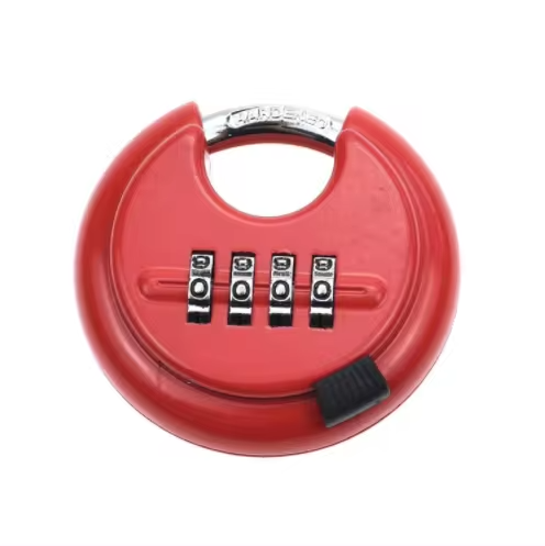 Factory Cadeado 4 Digit Zinc Alloy Combination Disc Lock High Quality Candado Door Warehouse Outdoor Round Cake Tray Padlock