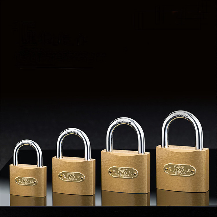 High quality safety lock Middle duty 70MM Brass Painted Iron Padlock