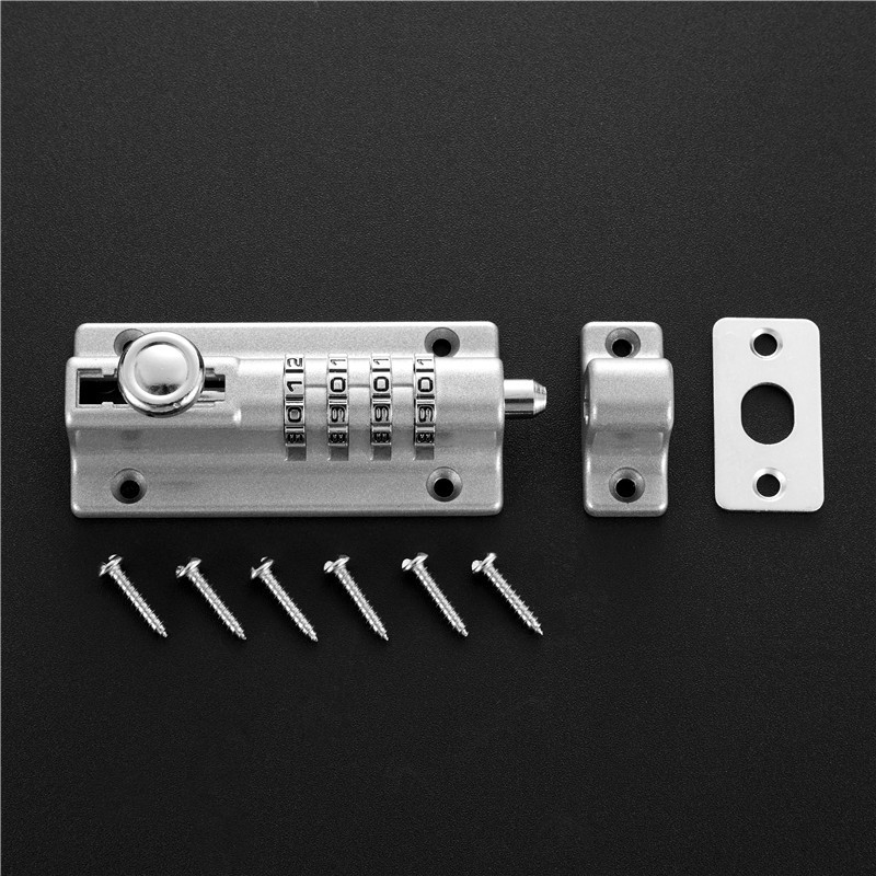 HD09 Factory sells Low price 4 Digits Zinc Alloy Cabinet Latch Metal Sliding Barrel Combination Bolt gate Lock