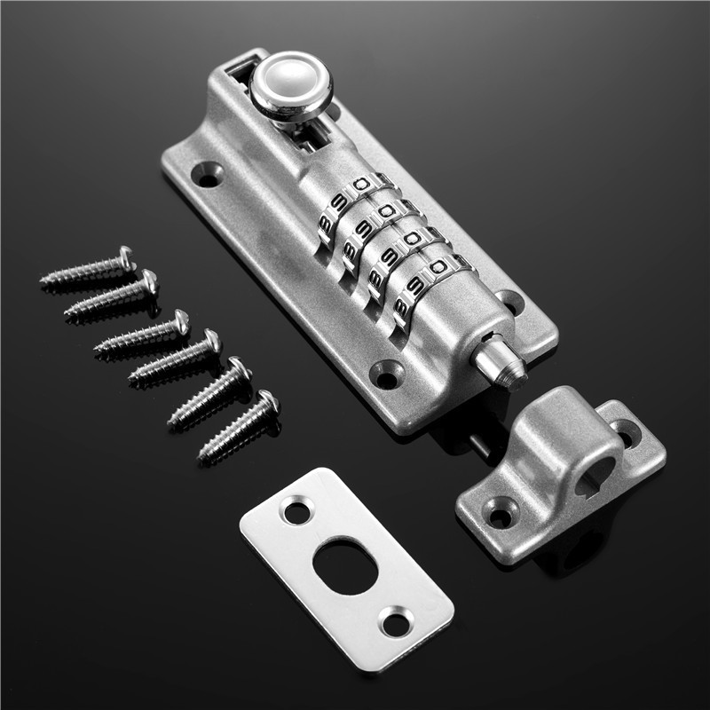 HD09 Factory sells Low price 4 Digits Zinc Alloy Cabinet Latch Metal Sliding Barrel Combination Bolt gate Lock