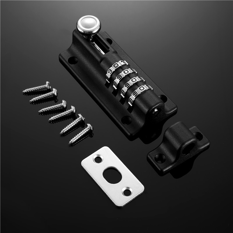 HD09 Factory sells Low price 4 Digits Zinc Alloy Cabinet Latch Metal Sliding Barrel Combination Bolt gate Lock