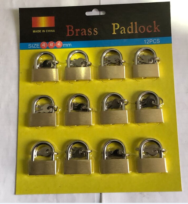 20mm*12pcs High quality copper lock brass padlock Yiwu market Pujiang factory