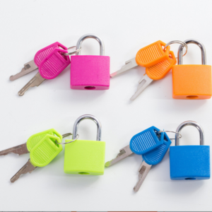 Plastic Coat Small Padlock Travel Mini Suitcase Lock With 2 Keys