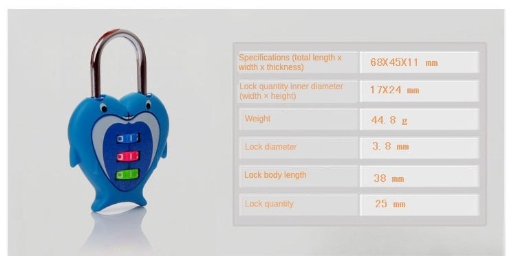 high quality low price zinc alloy Security Padlock color design heart padlock combination lock