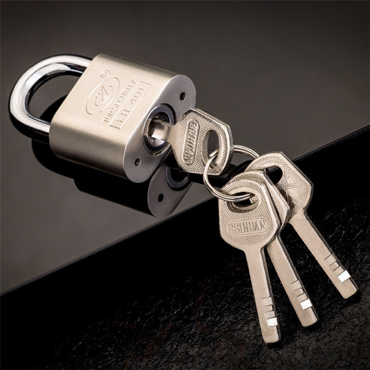 Top Security Sample available Safety 40mm padlock Nickel Plated Square key Iron Padlock