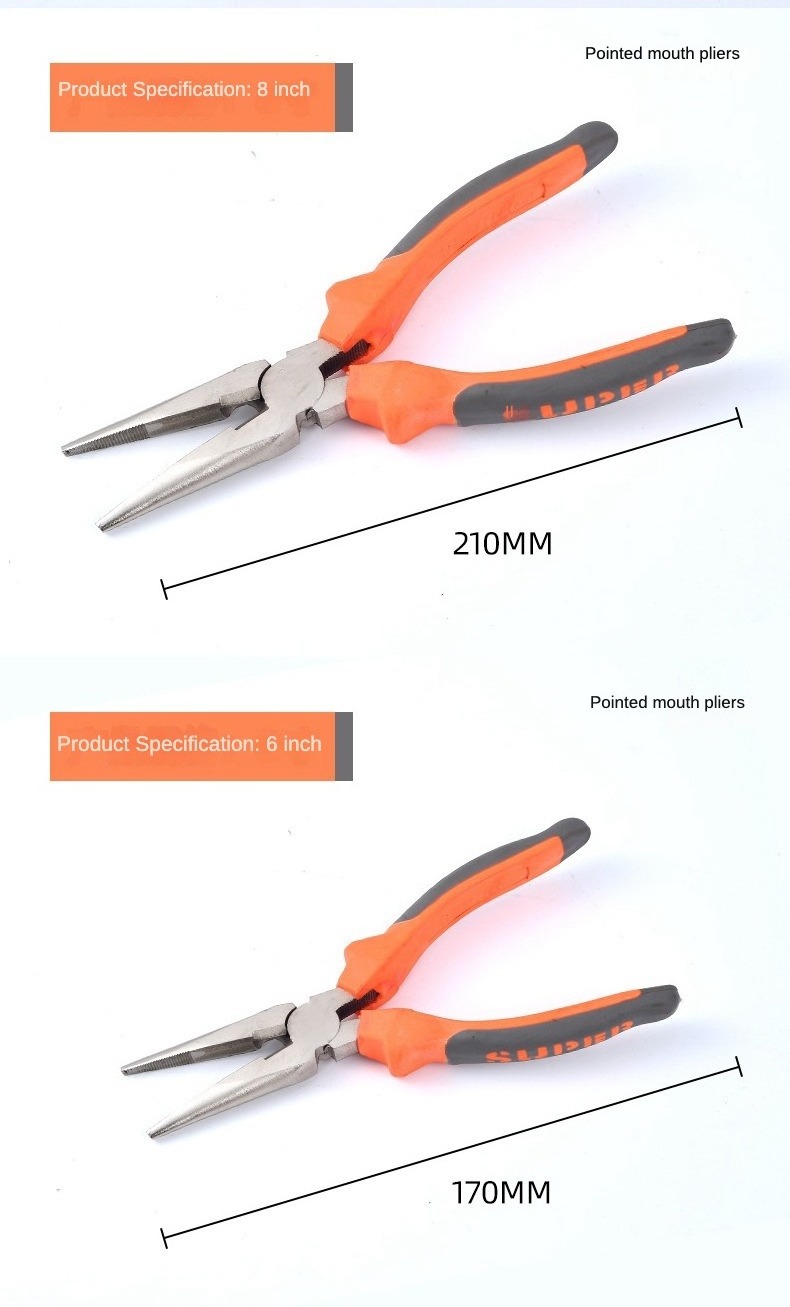 Multi Functional Universal Needle Nose Pliers Industrial Grade Electrician Diagonal Cutting Pliers Two Color Handle Wire Pliers