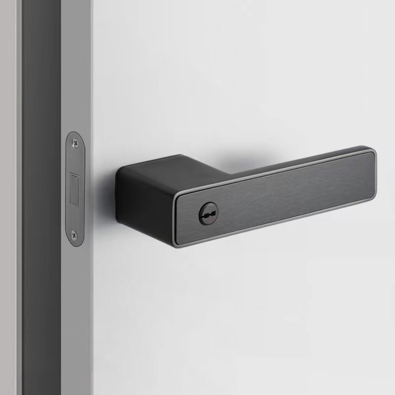 Fancy Ecological door lock Matt Black lever face Interior Magnetic door Lever Lock