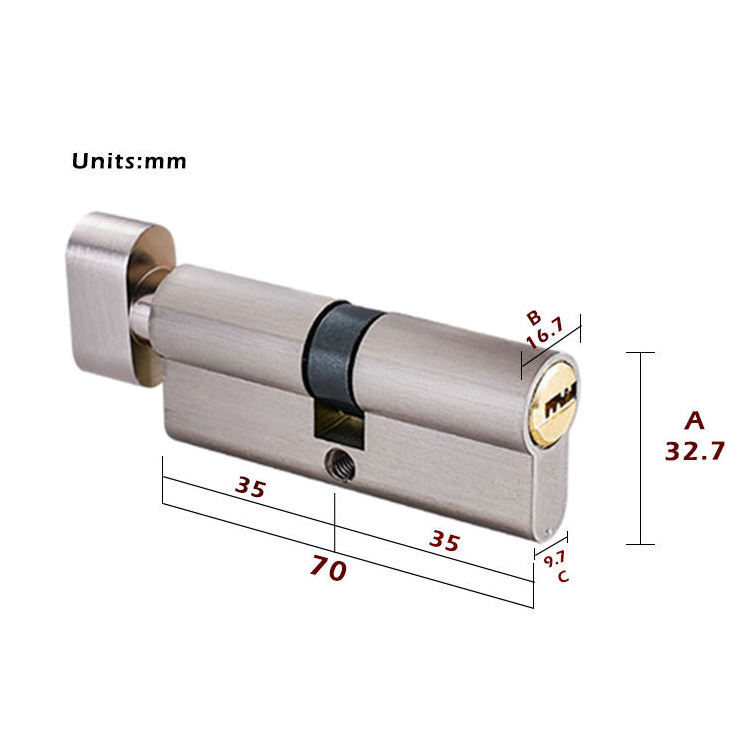 Factory customized high quality safety aluminum alloy computer key single door lock cylinder