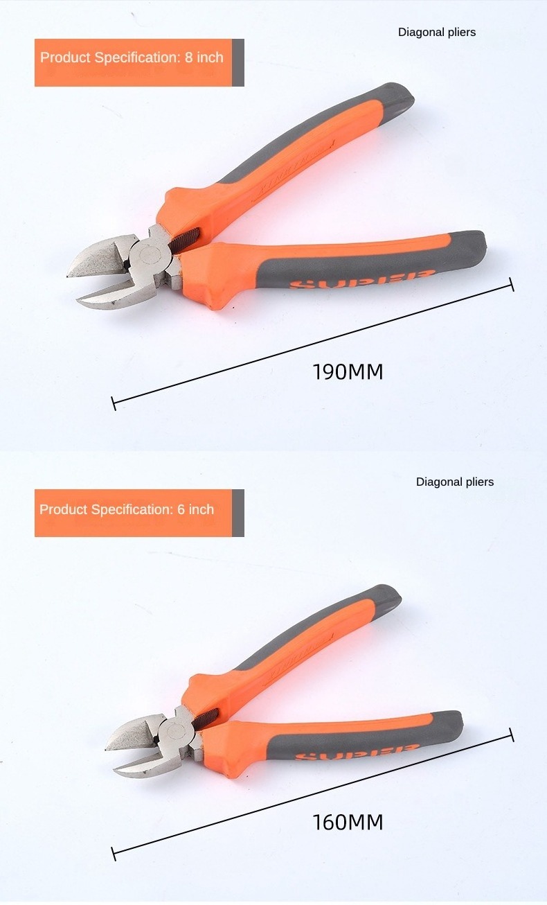 Multi Functional Universal Needle Nose Pliers Industrial Grade Electrician Diagonal Cutting Pliers Two Color Handle Wire Pliers