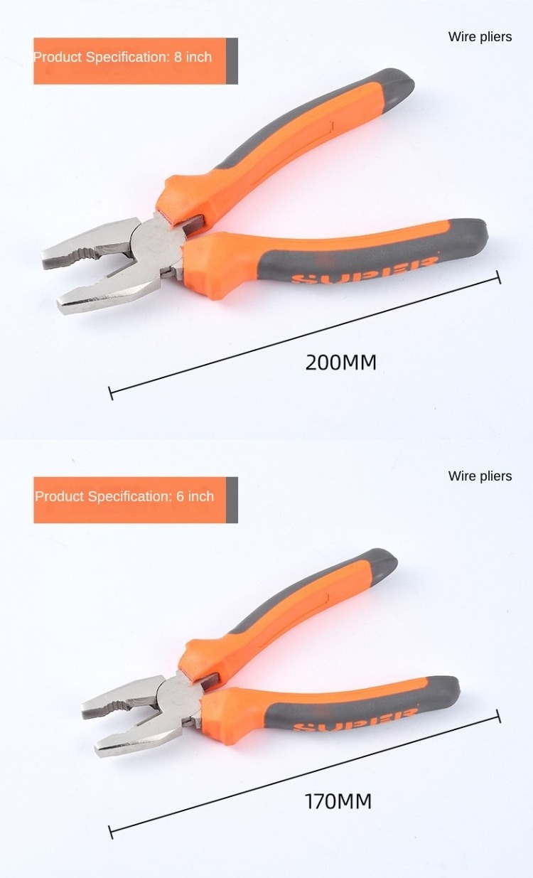 Multi Functional Universal Needle Nose Pliers Industrial Grade Electrician Diagonal Cutting Pliers Two Color Handle Wire Pliers