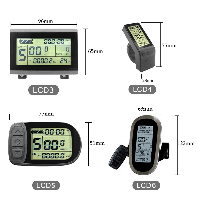 KT-LCD6 24V 36V 48V 52V KT LCD Display  for Electric Bike Conversion Kit