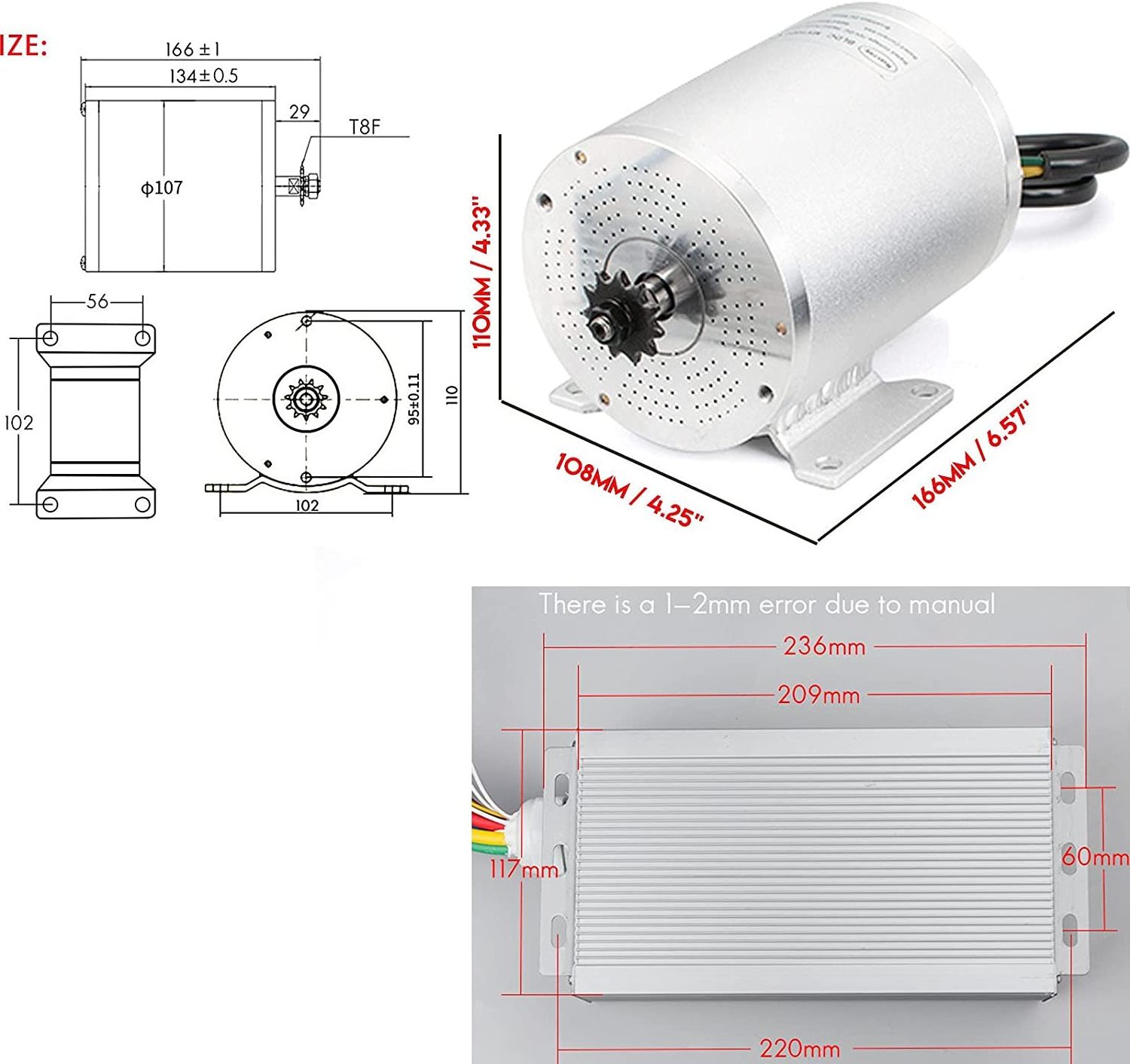 Dropshipping 48V/60V 2000W High Speed Electric Bicycle Engine Brushless DC Motor for Electric Razor