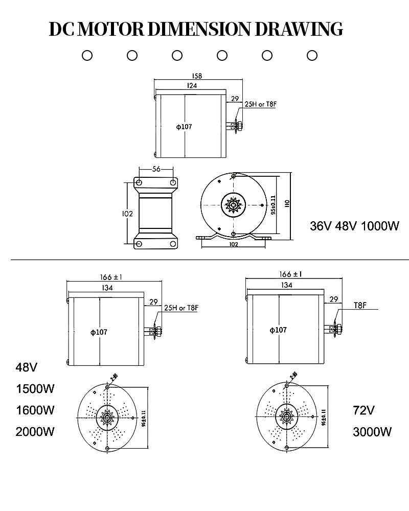 Kunray 48V 2000W High Speed 45A Controller Electric Bicycle Engine Brushless DC Motor Kits for E-tricycle