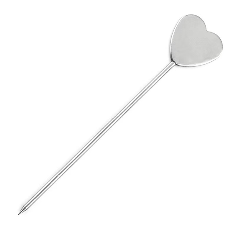 custom party cocktail stick fruit needle stainless steel metal martini cocktail pick