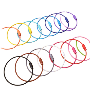 Assorted Colored Metal Wire Keychains DIY Cable Loops Stainless Steel Beadable Key Ring for Hanging Luggage Tags Key Rings