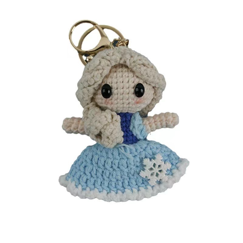 New amigurumi princess keychain crochet tiny princess doll handmade mini crocheted characters hand knitted crochet girls doll