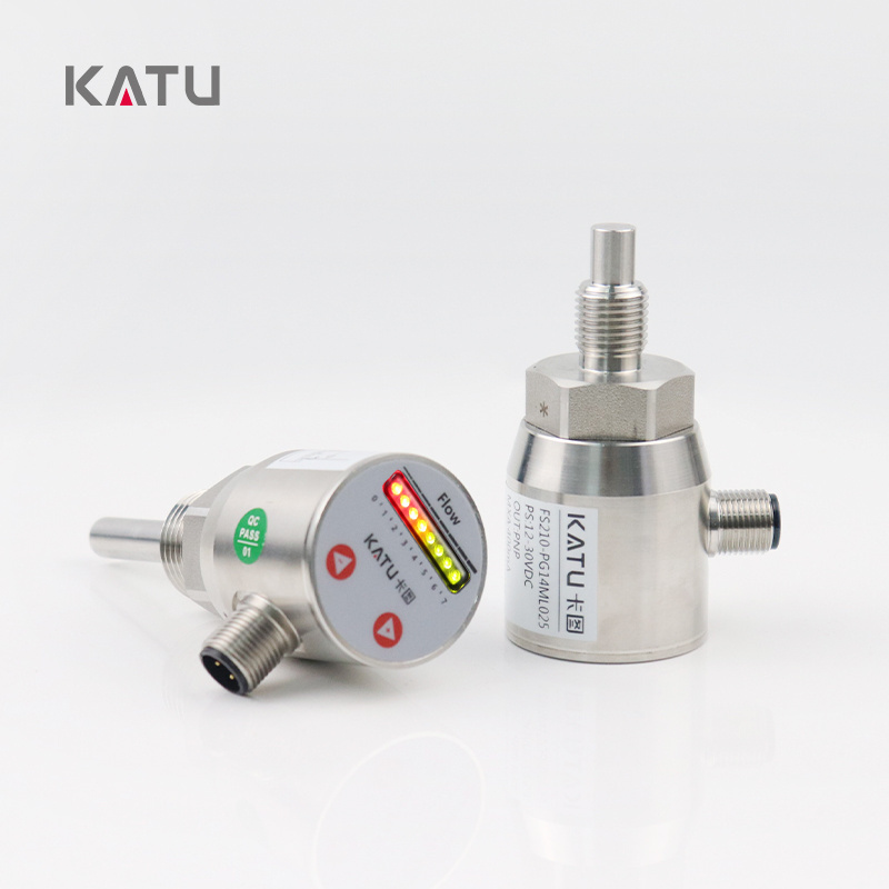 KATU factory Hot -selling FS210-PR12ML050 LED display 4-20mA stainless steel Electronic flow sensor flow switch for water oil