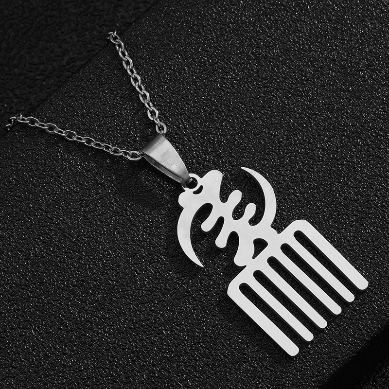 Personalized Stainless Steel African Adinkra Symbol  Pendant Necklace Jewelry