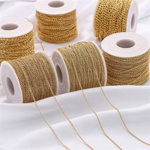 Wholesale Stainless Steel  Waterproof 14k  Gold Filled Chain Roll Extension O cross chain for jewelry making