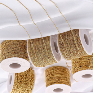 Wholesale Stainless Steel  Waterproof 14k  Gold Filled Chain Roll Extension O cross chain for jewelry making