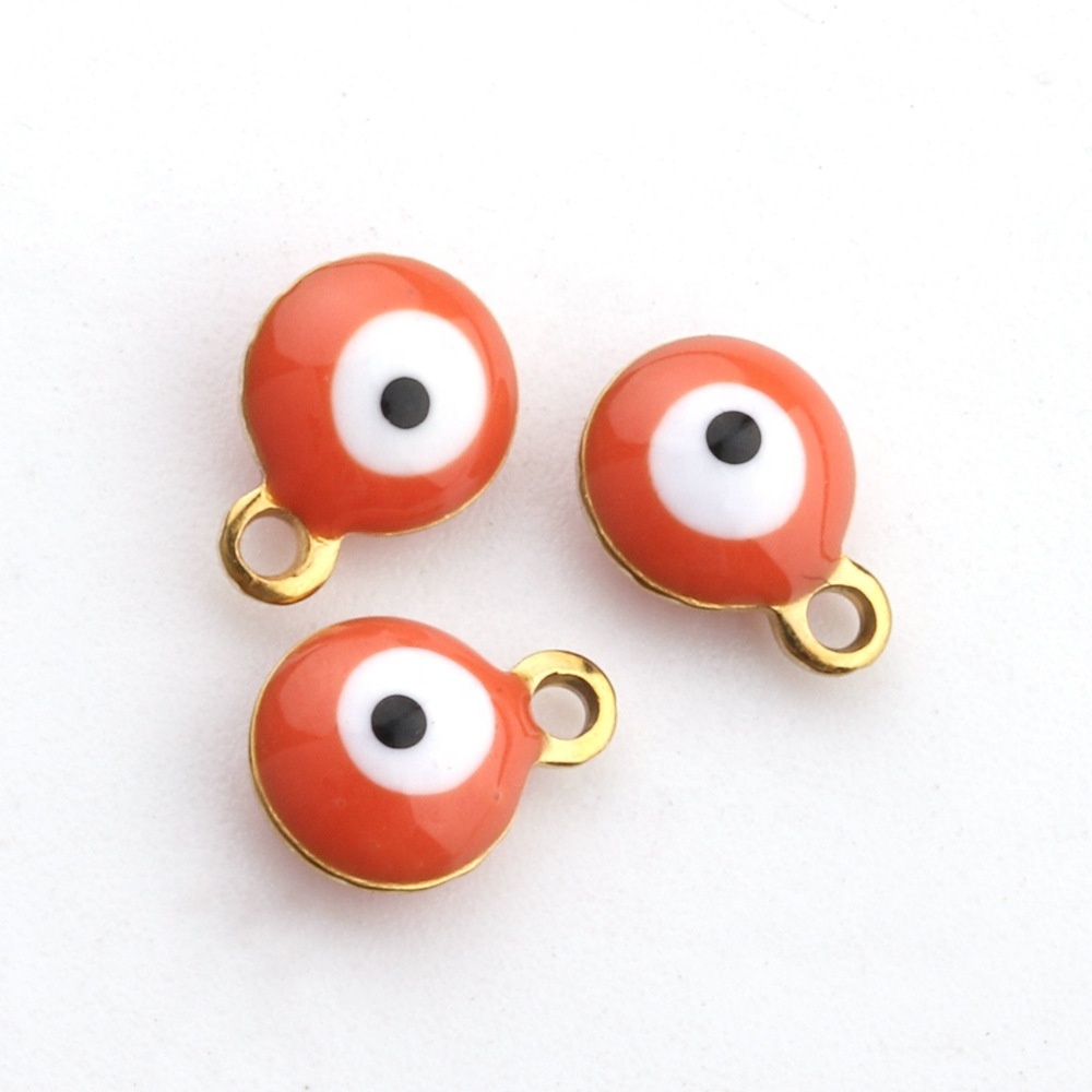 DIY 	Stainless Steel Enamel Professional Jewelry Making Supplies Pendants For Necklace Eye Charms Pendants