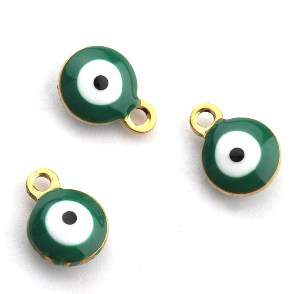 DIY 	Stainless Steel Enamel Professional Jewelry Making Supplies Pendants For Necklace Eye Charms Pendants