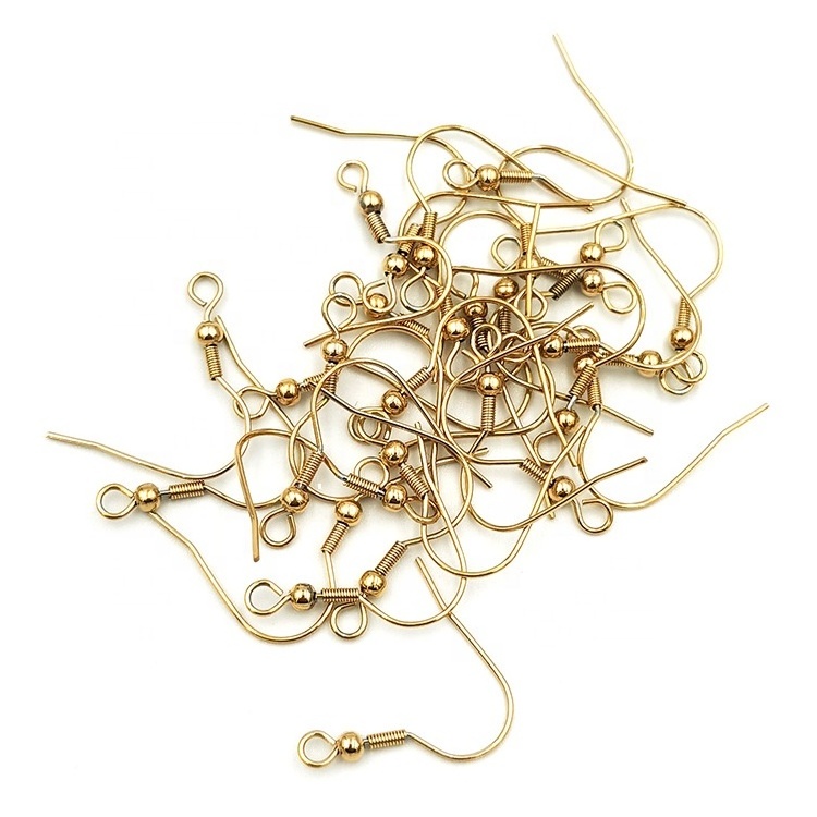 Stainless Steel Gold Plated French Ear Wire Earring Fishing Hooks For DIY Jewelry Making Findings