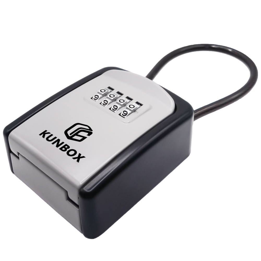 Black Steel Cable Shackle Portable Mini Small  Key Lock Box Hide a Key Sigma Safe Lockbox Aluminum Alloy Locker