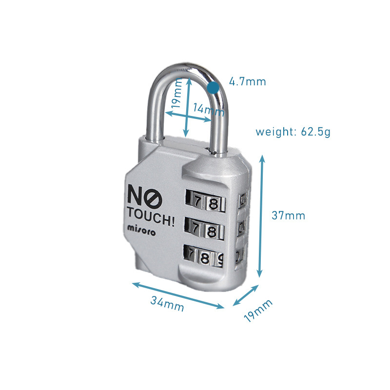 35mm Padlock with 3 Digit Combination Outdoor Weatherproof Code Lock -Keyless Resettable Combo for Luggage Fence