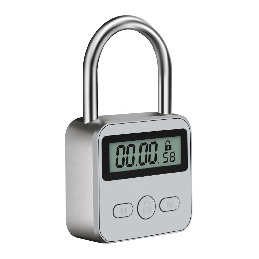 New Metal Time Lock Zinc Alloy 45mm Strong Timer Alarming Padlock with LCD Screen 99 Hours Max Timing Lock