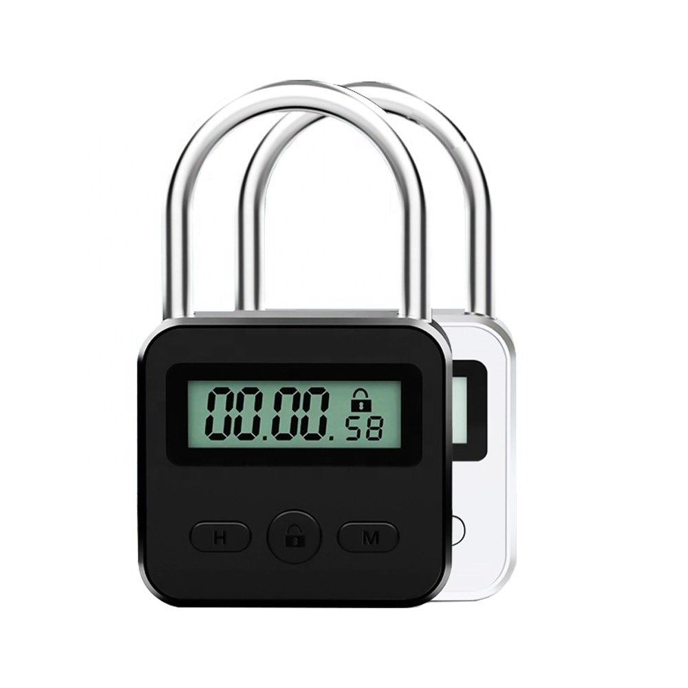 New Metal Time Lock Zinc Alloy 45mm Strong Timer Alarming Padlock with LCD Screen 99 Hours Max Timing Lock