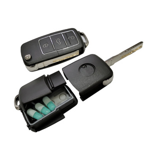 Black Waterproof Car Key-shaped Compartment Container Secret Hide Hollow Stash Tool Storage Key Container Key Case for Car