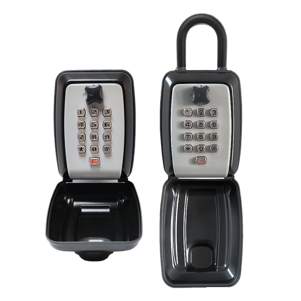 Portable 12 Button keypad Safety storage Key safe door lock Box Outdoor Combination shackle hanger key box