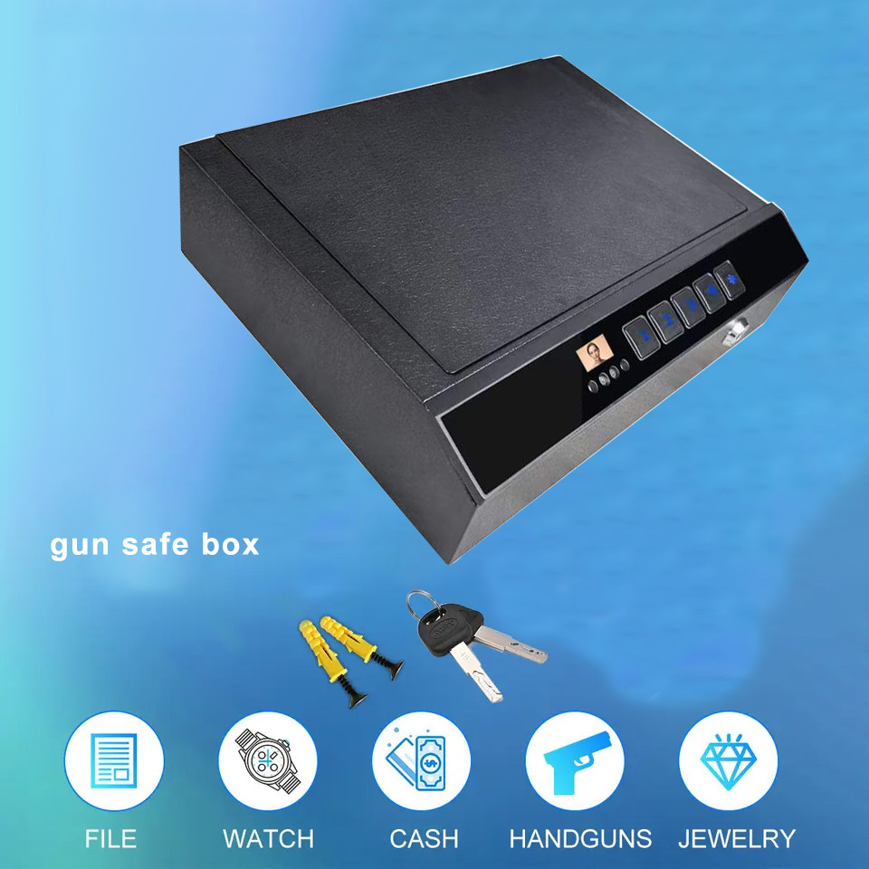 Biometric face recognition password key Gun safe Box Secure Gun Lock Box For Nightstand,Car, Home,Nice Gift For Men/Women