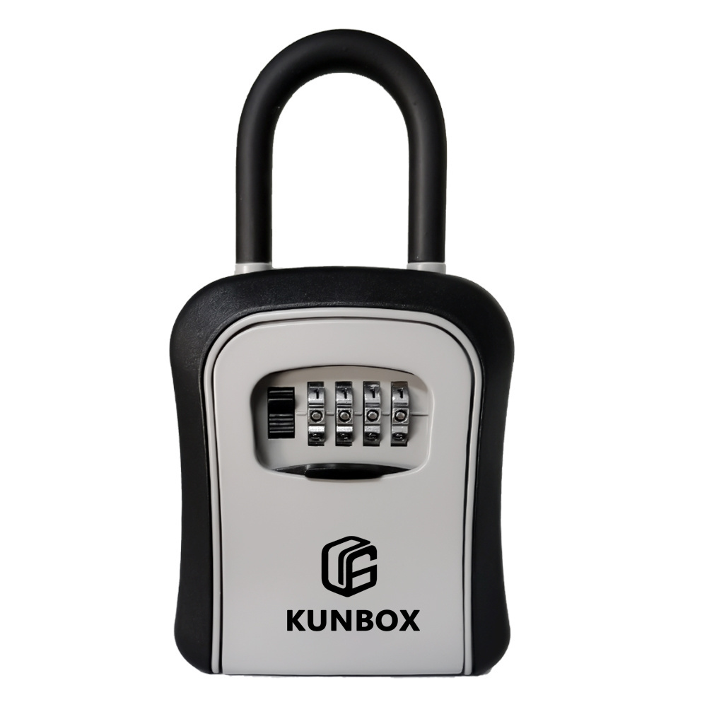 Portable Key Safe Lockable Storage Box with Padlocks Loop Hanged Lock Box for Keys