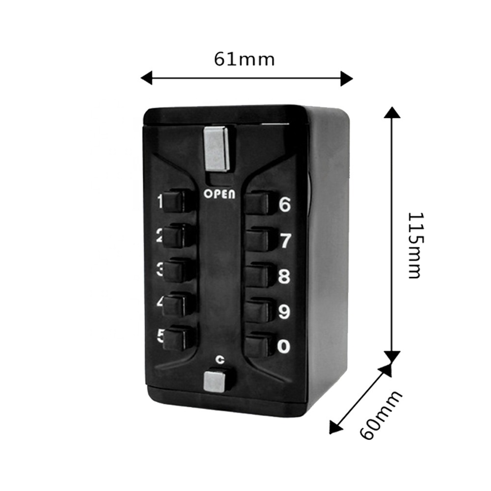 Key Lock Box Storage Combination Realtor Key Safe Box 10-Digit Push Button Security Key Safes