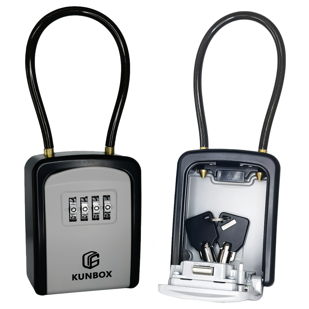 Black Steel Cable Shackle Portable Mini Small  Key Lock Box Hide a Key Sigma Safe Lockbox Aluminum Alloy Locker