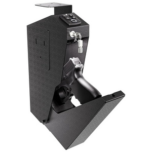 Biometric Gun Safe For Handgun Mounted Gun,Safe Box Quick Access Handgun Safe With Led Light, Fingerprint Keypad Lock Single Gun